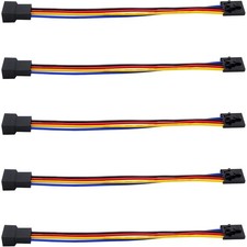 5Pcs 5Pin to 4Pin Fan Adapter Cable,PC CPU Fan Connector Converter Interface ... picture
