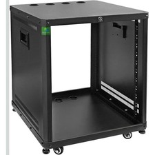 RIVECO POMU 12U Network Stereo Rack Rolling Server Cabinet 19in Audio IT Black picture