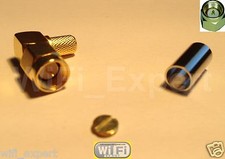 10 Pack SMA Male plug right angle crimp RG58 RG142 RG400 LMR195 Coax Cable USA picture