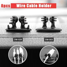 8PCS Car Interior Wire Cable Holder Charger Line Organizer Data Cable Clip Black picture