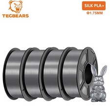 TECBEARS 4KG Silk PLA+ Filament 1.75mm Shiny Silk 3D Printer PLA Filament Gray picture