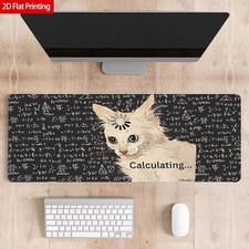2D Foldable Large Desk Mat Rubber Desk Mat Blackboard Math Equations Cat Anima picture