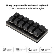 12 Key Gaming Keyboard USB Type C Wired Programmable RGB Multifunctional Small picture