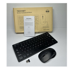TECKNET TK-KM006 Wireless Slim Keyboard Mouse Combo USB Receiver Black 1600DPI picture