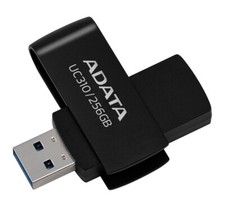256GB AData UC310 USB 3.2 Flash Drive - Black Capless Swivel picture