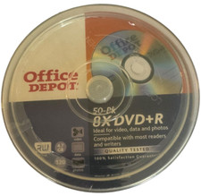 Office Depot 50 PK 8X DVD+R Video Data Photos 4.7 GB 120 Minutes Blank Brand New picture
