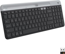 Logitech K585 Slim Wireless Keyboard with Built-in Phone Cradle - Graphite picture
