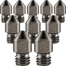 Mudder 10 Pieces Hardened Steel Nozzle 0.4 Mm/ 1.75 mm 3D Printer Mk8 Nozzles Hi picture