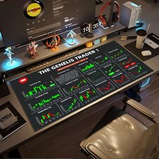 A Large Gaming Mouse Pad Featuring a Dense Red And Green Trading Chart Pattern picture