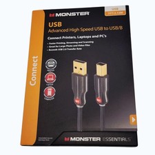 Monster Essentials 7FT USB A to USB B Cable High Speed Printer Scanner PC Laptop picture