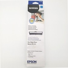 Epson FX-890 Black Ribbon Cartridge S015329 Dot Matrix Printer Office Supply NEW picture