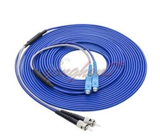 Armored Cable SC UPC to ST UPC SM 9/125 Duplex Fiber Optic Patch Cord 200M picture