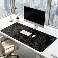 1pc Large Topographic Contour Line Desk Mat, Non-slip Extended Mouse Pad, Mini picture