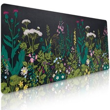 Bloss Green Desk Mat, Leather Desk Pad, Oil Painting Like Large Mouse Pad, D picture