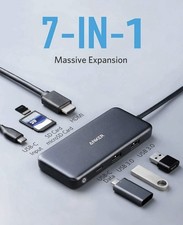 NEW Anker 7in1 USB-C Hub Adapter 4K HDMI SD Card Reader 100W Macbook Pro 2016/20 picture