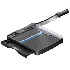 Paper Cutter 12 Inch Heavy Duty Guillotine Trimmer Black Blue picture
