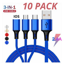 3 in 1 USB Fast Charging Cable Universal Multi Function Cell Phone Charger Cord picture