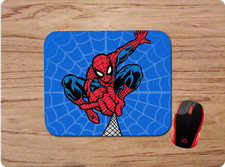 SPIDERMAN SHOOTING WEB BLUE BACKGROUND CUSTOM MOUSEPAD MOUSE PAD PC GAMING picture