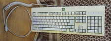 Vintage Zenith Data Systems SK-2000RE Wired PC Keyboard Coiled Cable Green Tree picture
