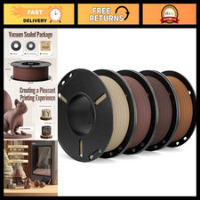 Wood PLA 3D Printer Filament Bundle 1.75mm - 250g Spools, 4 Rolls for Printing picture