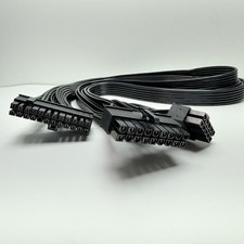 Black Modular 24-Pin ATX Motherboard Power Cable PSU PC Desktop picture