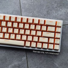 Cheese Yellow PBT Double Shot Pudding Keycaps Set OEM for Mechanical Keyboards picture