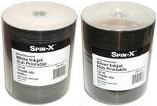 200-Pak Spin-X Inkjet Hub DIAMONDSILVER 48X 80-Min CDRs (100 white & 100 silver) picture