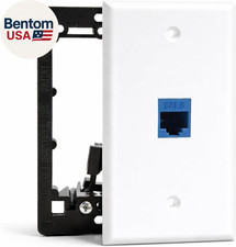 1 Port Ethernet Wall Plate, Cat 6, Wall Outlet, RJ45 Female to Female Keystone J picture