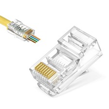 50 Pack Cat5e RJ45 Pass Through Connectors, UTP Ethernet Cable Ends Small picture