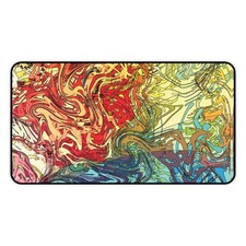 Abstract Desk Mat, Psychedelic Liquid Art, Colorful Gaming Setup  picture