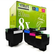8x Eco Cartridge for Lexmark CX-317-dn CS-417-dn CX-517-de Multipack picture