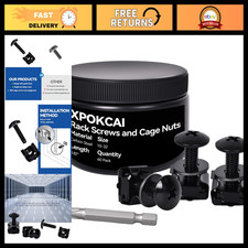 60-Pack Rack Screws & Cage Nuts with Nylon Washers for Secure Mounting picture