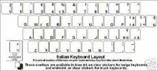 Italian Keyboard Stickers w Reverse Print White Letters picture