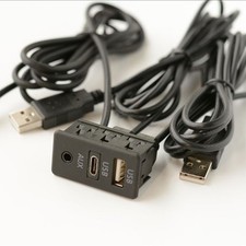 Type C USB Port Panel Extension Cable Adapter For Car SUV Dash Flush Mount 150CM picture