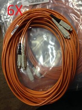 6X CORNING Fiber Optic Cable 10M SC-SC MULTIMODE DUPLEX 50/125 OFNR Riser Cable picture