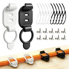 10 Sets Adjustable Cable Management Clips, Adhesive Cord Organizer with Elast... picture