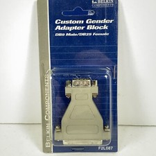 Belkin Gender Adapter Block F2L087 Adaptor DB9 Male / DB25 Female - New/Sealed picture