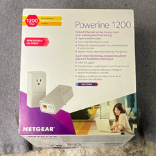 NETGEAR Powerline 1200 PLP1200 Gigabit Ethernet Adapter Kit Extra Outlet picture