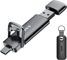 SSK 128GB Dual USB C Flash Drive,2-In-1 Type C+ USB a 3.2 Gen2 Solid State Thumb picture