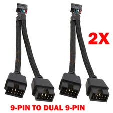 2pc 15cm Motherboard USB 2.0 9-Pin Header 1 To 2 Extension Hub Splitter Adapter picture