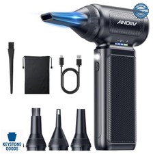Cordless Electric Air Duster 130000 RPM 3 Speed 5 Nozzles Rechargeable for picture