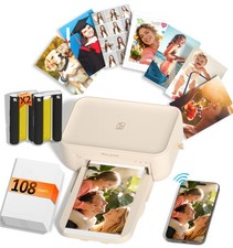 HPRT CP4100 4x6 Photo Printer, Beige, 108 Sheets + 2 Ribbons picture