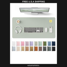 YSAGi PU Leather Desk Protector, 31.5 x 15.8 Inch Non-Slip Office Mat, Green picture