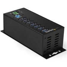 StarTech 7 Port USB Hub w/ Power Adapter, Metal Industrial USB 3.0 Data Hub, Din picture