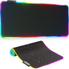 Alfombrilla de raton grande con luces LED RGB para juegos de escritorio oficina picture