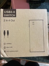 VIAGKIKI USB 3.0 Sharing Switch Selector 2 In 4 Out LED Portable Black Cables picture