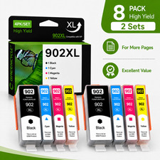 2-Pack 902 XL Color Ink Cartridges with Chip for HP 6978 6968 6975 6970 picture