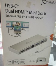 j5create JCD381 USB-C Dual HDMI Mini Dock W/ Ethernet/USB3.1/PD 2.0 picture