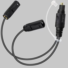 1x2 Digital Audio Splitter Toslink Digital Fiber Optic Audio Splitter 1 Male Inp picture