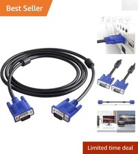 High Performance 6FT VGA Monitor Cable - Male to Male, Black, Durable Design picture